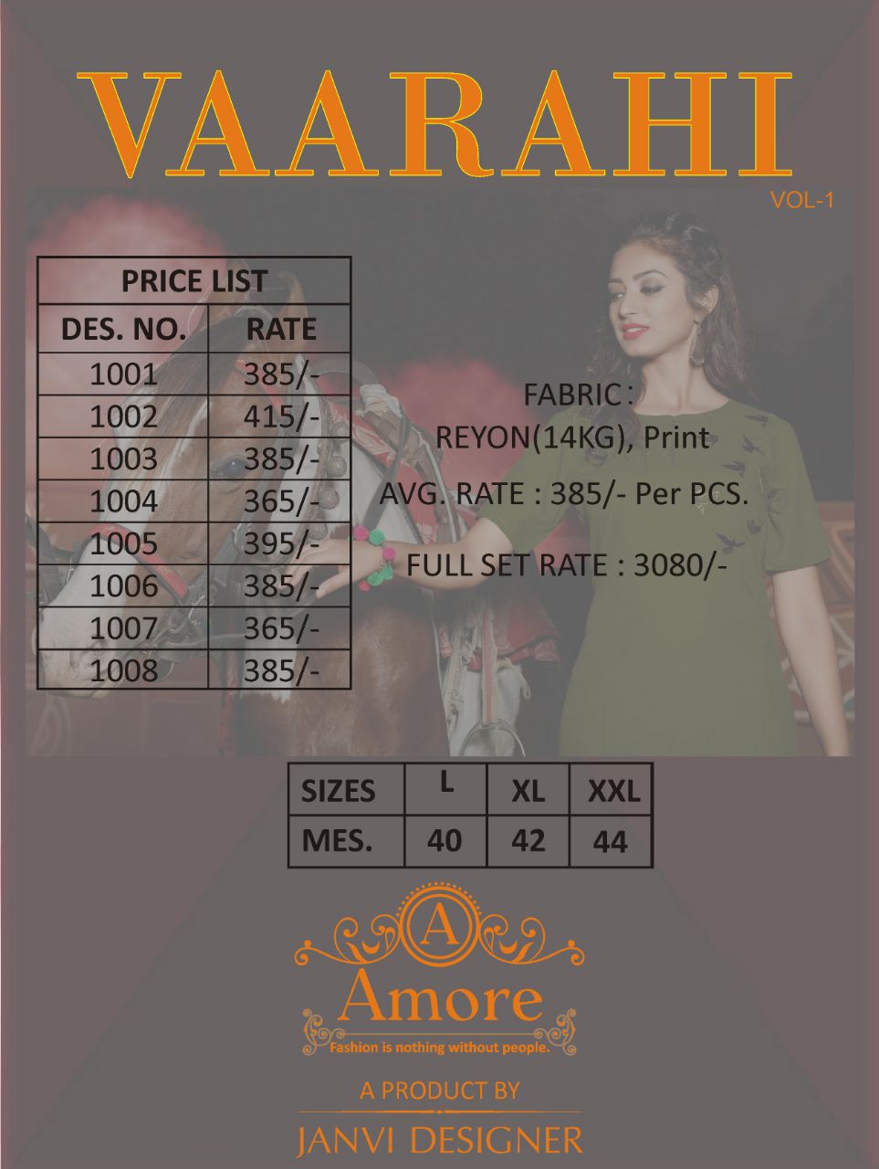 Amore Designer Vaarahi Vol-1 Rayon Kurti for Girls Wear Amore Designer Vaarahi Vol-1 Rayon Kurti for Girls Wear